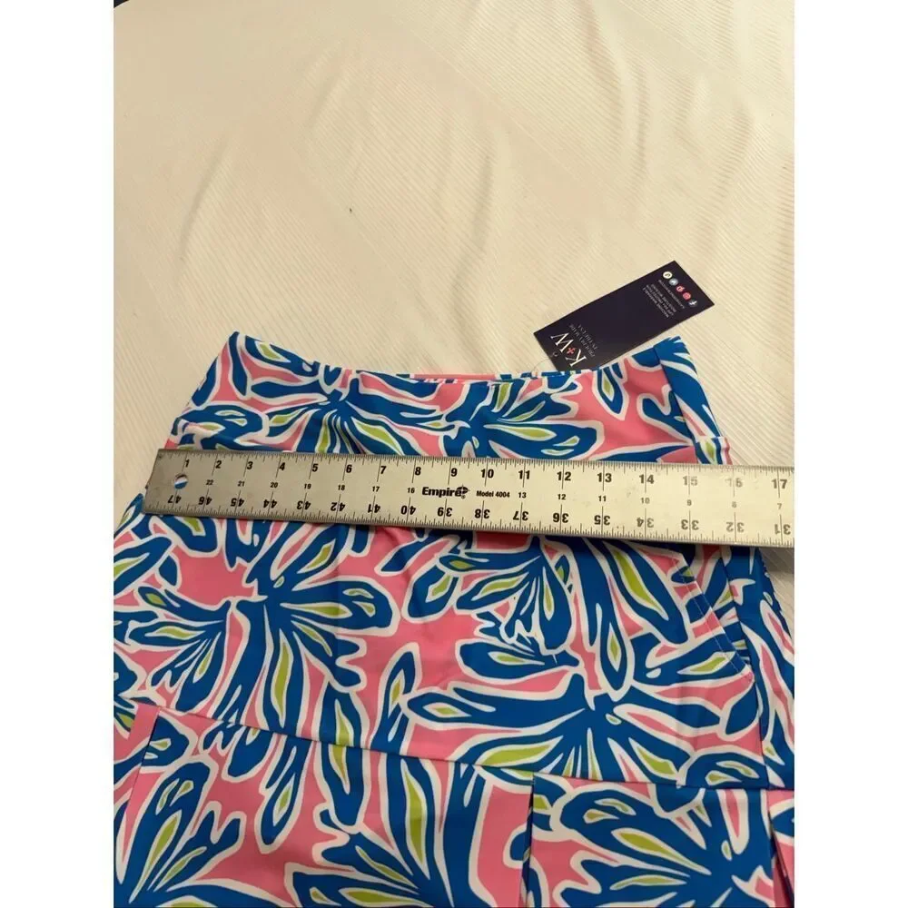 NWT Katherine Way Pink Floral Golf Pickleball Skort Skirt Size XS New
